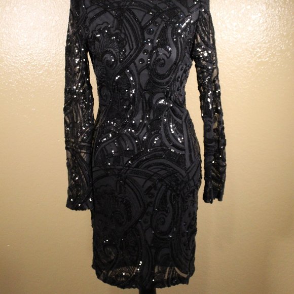 Beautiful Black Sequin Dress - Picture 4 of 11